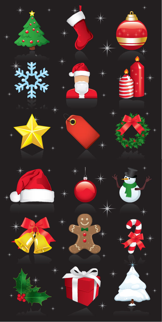 free vector Christmas Ornaments Vector Set